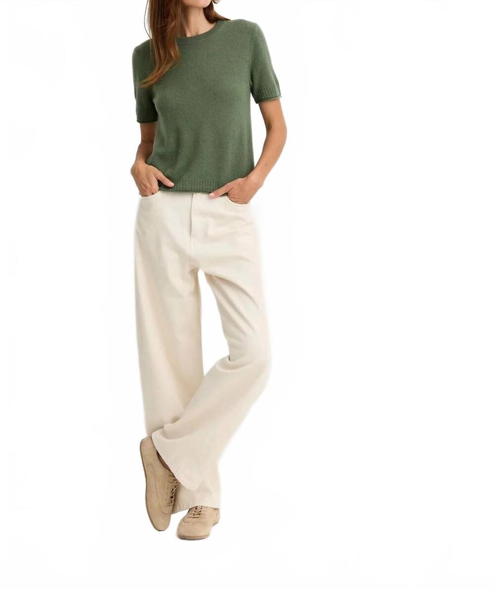 NEW ONE GREY DAY serafina cashmere t-shirt in green
